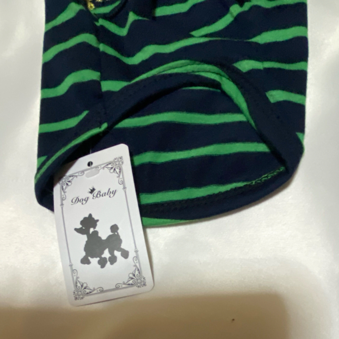 Dog lovers ストライプ犬服＆可愛い靴セット込み　小型犬用 ハンドメイドのペット(ペット服/アクセサリー)の商品写真