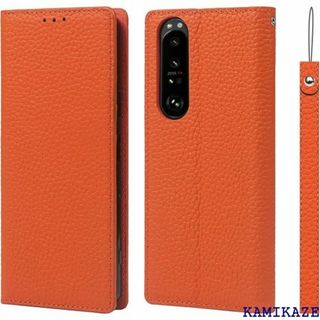 Xperia 1 III ケース手帳型 SO-51B ップ 択 オレンジ 465(その他)