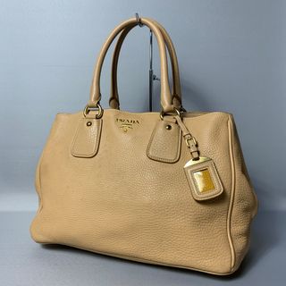PRADA - 2501-5|美品|プラダ トートバッグ レザー ベージュの PRADA - 2501-5|美品|プラダ トートバッグ レザー ベージュの