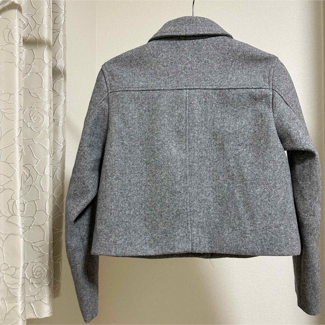 ZARA - 未使用 ZARA ゴールドボタンソフトジャケット グレー ZARA - 未使用 ZARA ゴールドボタンソフトジャケット グレー