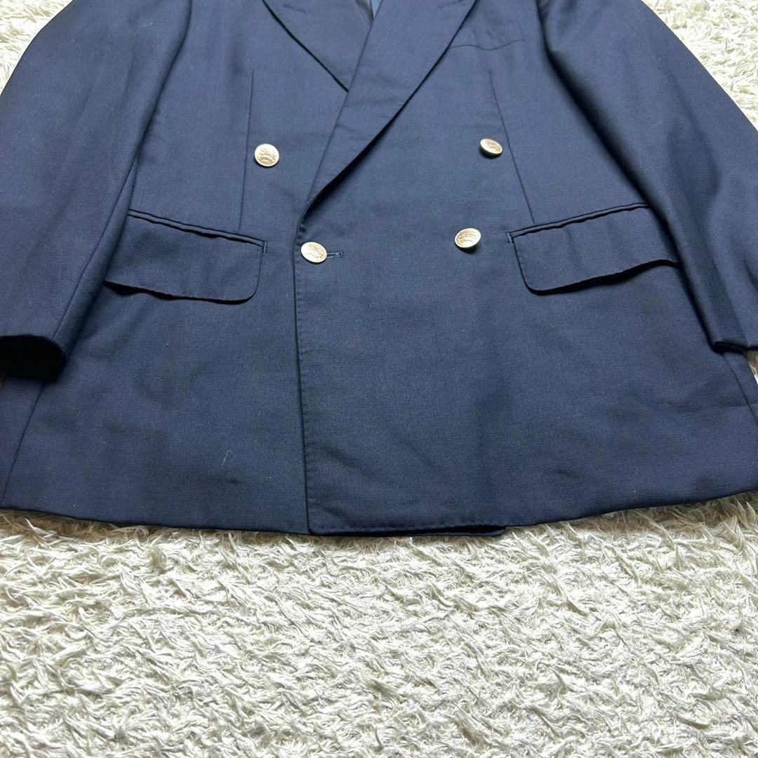 美品】バーバリー 紺ブレ 金ボタン ホースロゴ ダブル Lサイズ 美品】バーバリー 紺ブレ 金ボタン ホースロゴ ダブル Lサイズ