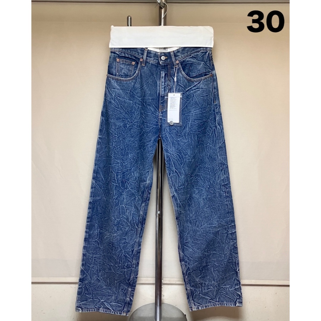 MM6 - 新品 30 MM6マルジェラ 24aw シワ加工ワイドデニム 17356
