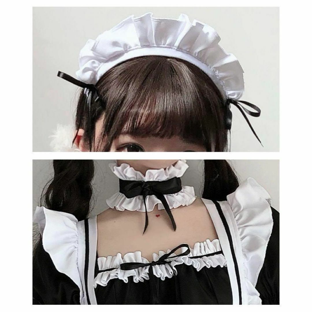 新品】4XL おおきめ メイド服 コスプレ 7点セット 余興 ミニスカ 新品】4XL おおきめ メイド服 コスプレ 7点セット 余興 ミニスカ
