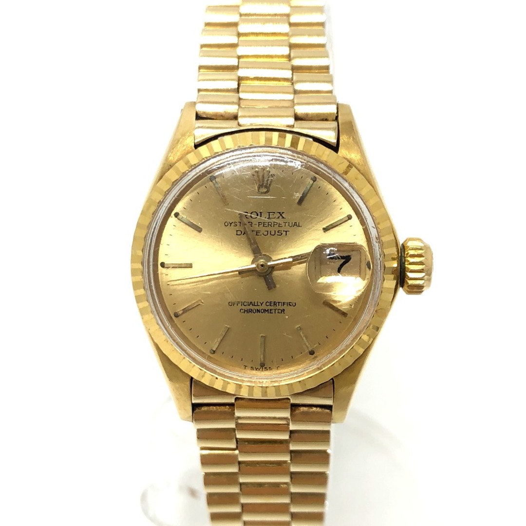 ROLEX - ロレックス ROLEX K18無垢 デイトジャスト 6527 時計 ROLEX - ロレックス ROLEX K18無垢 デイトジャスト 6527 時計