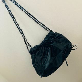 ★ かばん　ハンドバック　リボンバック　黒　ブラック　バッグ　ミニマリストバッグ(ハンドバッグ)