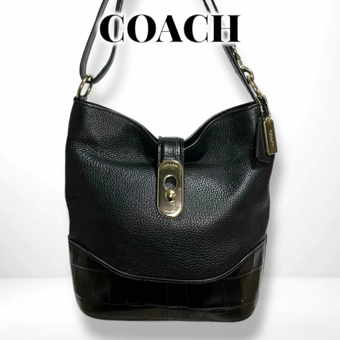 COACH - ✨レア・美品✨ コーチ ショルダーバッグ アンダーダッフル クロコ型押し