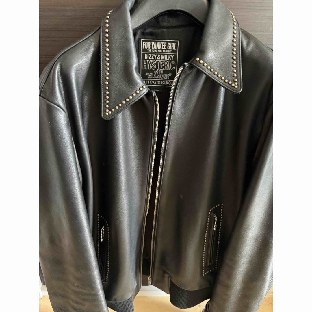HYSTERIC GLAMOUR(ヒステリックグラマー)のヒステリックグラマー レザージャケット シングル スタッズ メンズのジャケット/アウター(レザージャケット)の商品写真