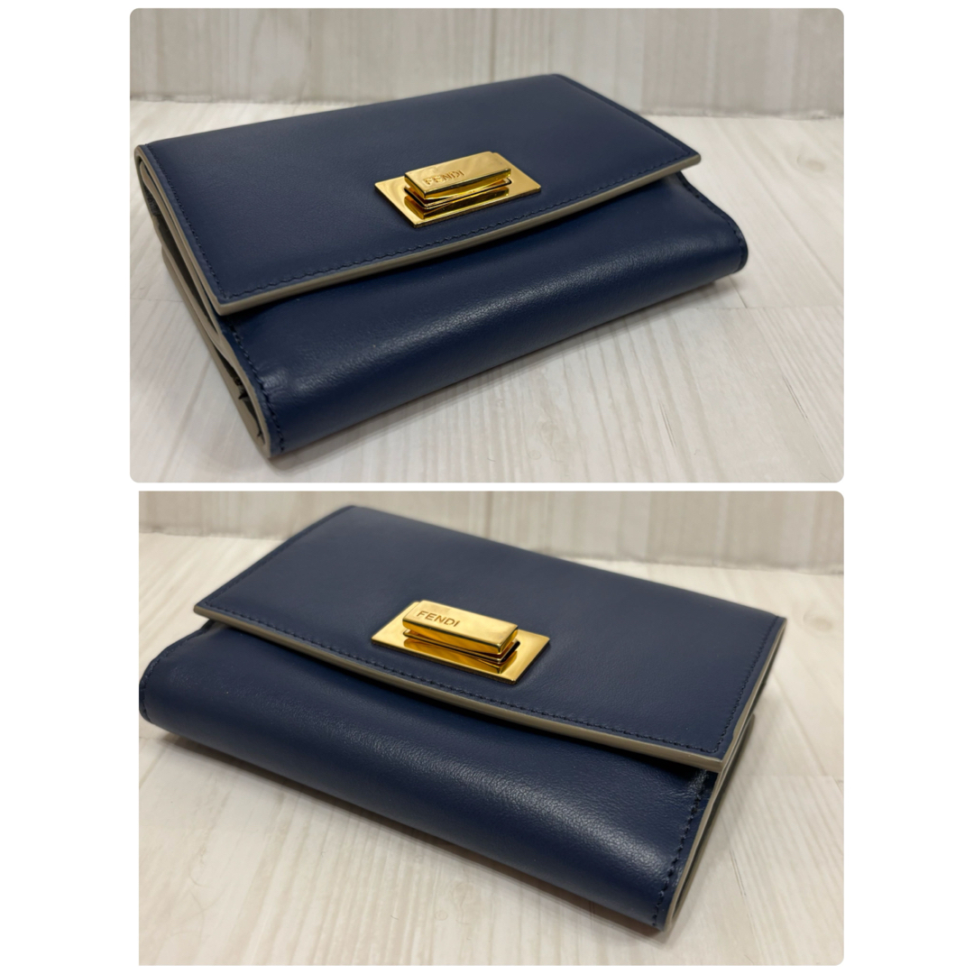 FENDI フェンディ ピーカブー 財布 ウォレット ターンロック ブルー FENDI フェンディ ピーカブー 財布 ウォレット ターンロック ブルー