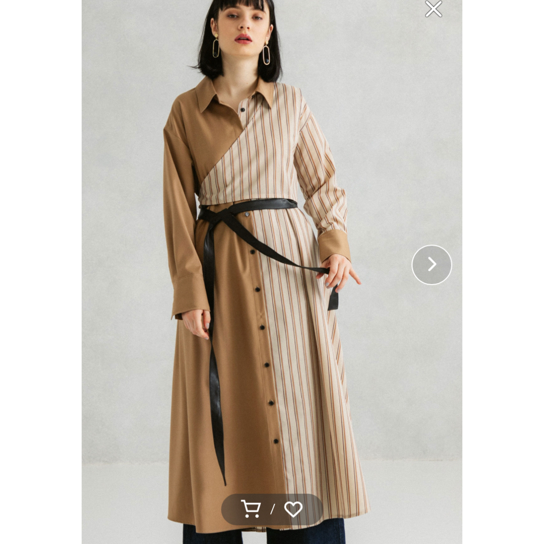 UNITED TOKYO ブロッキングシャツワンピース UNITED TOKYO ブロッキングシャツワンピース