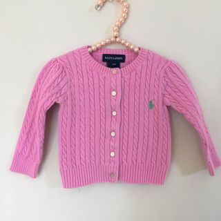 ラルフローレン(Ralph Lauren)の【美品】ラルフローレン ピンク カーディガン ニット(カーディガン/ボレロ)