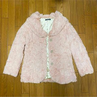 イング(INGNI)の極美品 INGNI イング ビジュー ファーコート ピンク(毛皮/ファーコート)