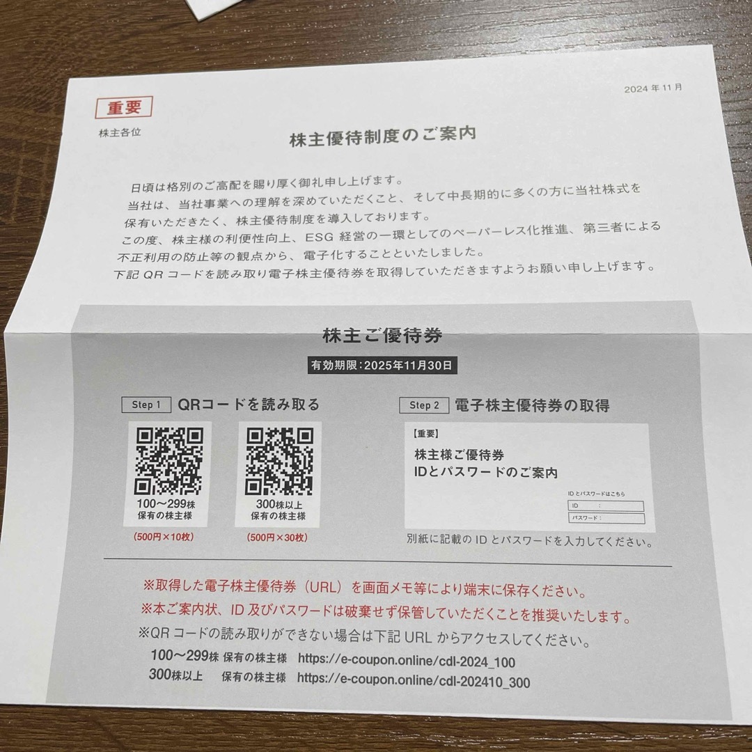 ユナイテッド&コレクティブ 株主優待 10000円分 チケットの優待券/割引券(レストラン/食事券)の商品写真