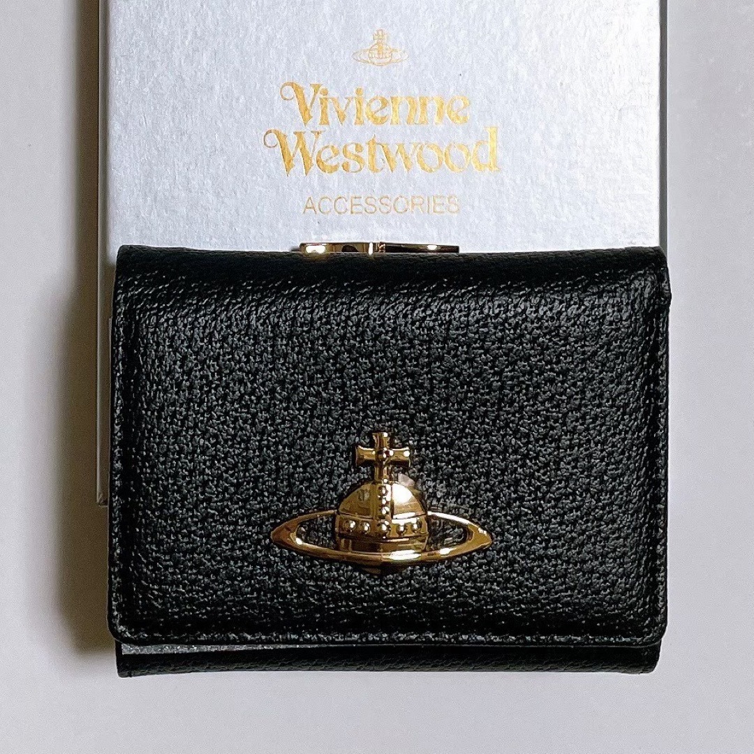 Vivienne Westwood ミニ財布 三つ折 913VW138 ブラック Vivienne Westwood ミニ財布 三つ折 913VW138 ブラック