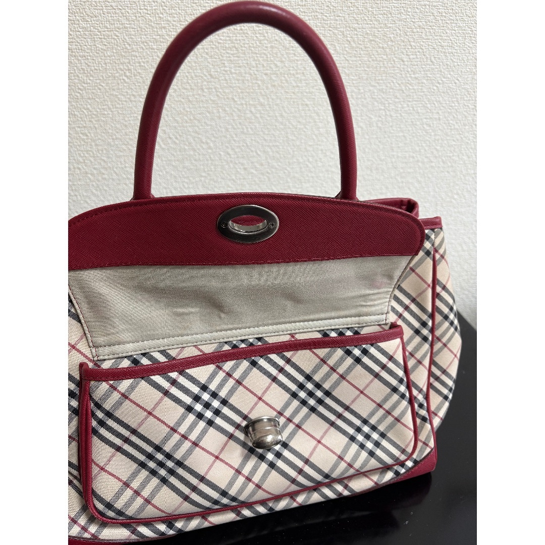 バーバリー BURBERRY バッグ ハンドバッグ キャンバス レザー 白