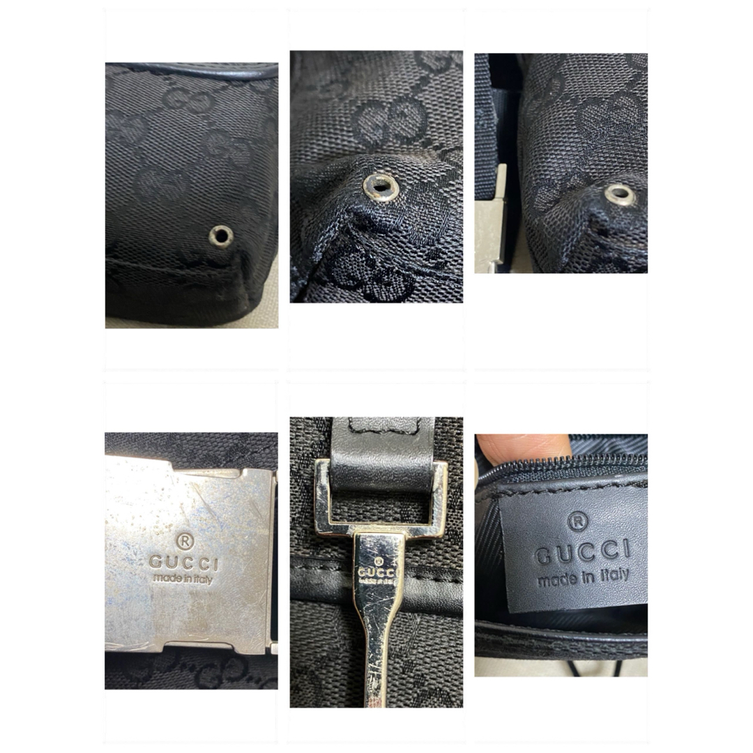 GUCCI グッチ ボディバッグ GGキャンバス×レザー シルバー金具 GUCCI グッチ ボディバッグ GGキャンバス×レザー シルバー金具