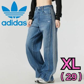 adidas - 【海外限定】adidas ルーズデニム ミディアムブルー XL adidas - 【海外限定】adidas ルーズデニム ミディアムブルー XL