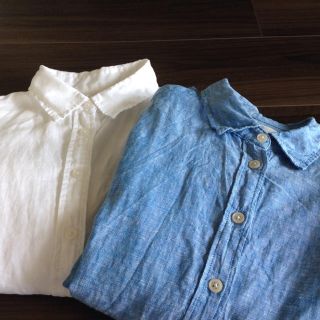 ユニクロ(UNIQLO)のUNIQLOプレミアムリネンシャツ2枚セット S 七分袖(シャツ/ブラウス(長袖/七分))