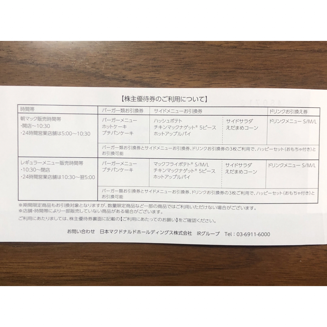 マクドナルド 株主優待券 2冊 期限2025年3月31日 マクドナルド 株主優待券 2冊 期限2025年3月31日