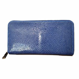 スティングレー 長財布 ポリッシュ加工 ウォレット ブルー(財布)