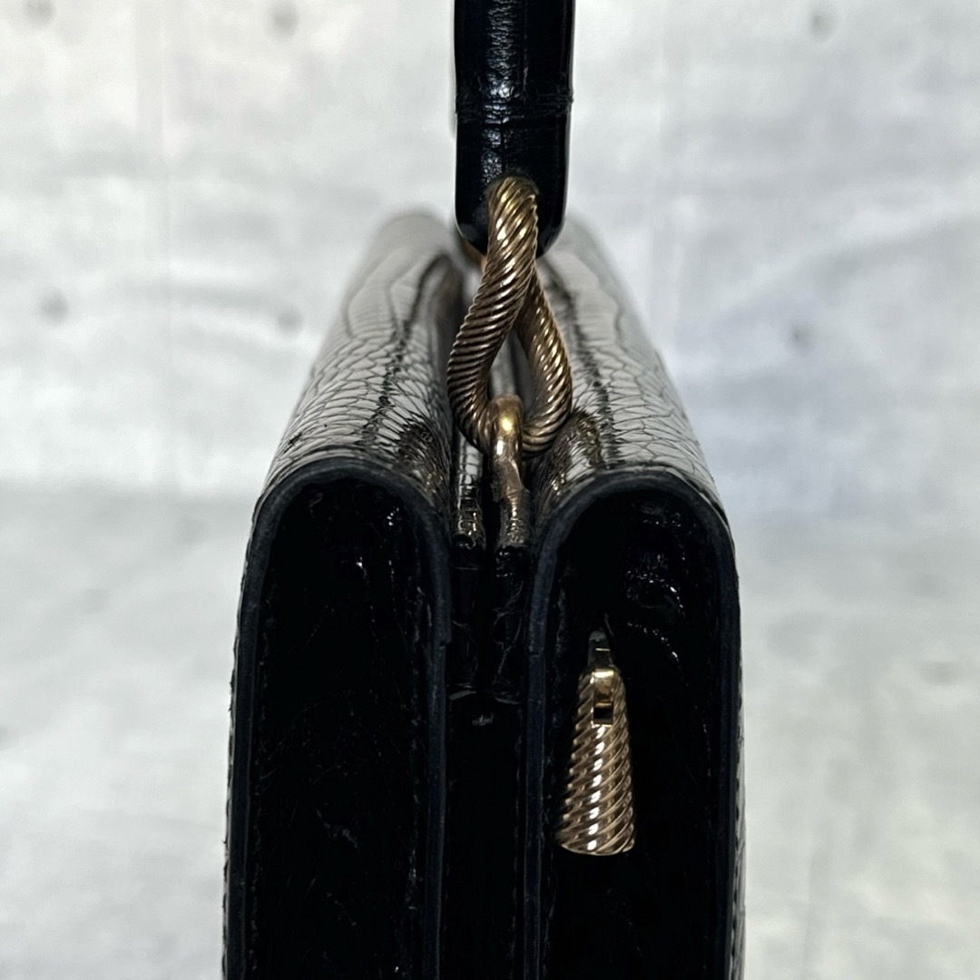 良品】MORABITO VENDOME BLACK クロコダイル ハンドバッグ 良品】MORABITO VENDOME BLACK クロコダイル ハンドバッグ