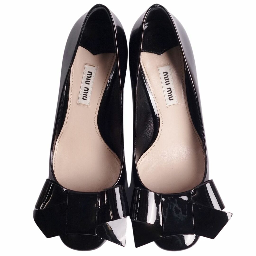 ミュウミュウ miumiu パンプス ヒール リボン パテントレザー ミュウミュウ miumiu パンプス ヒール リボン パテントレザー
