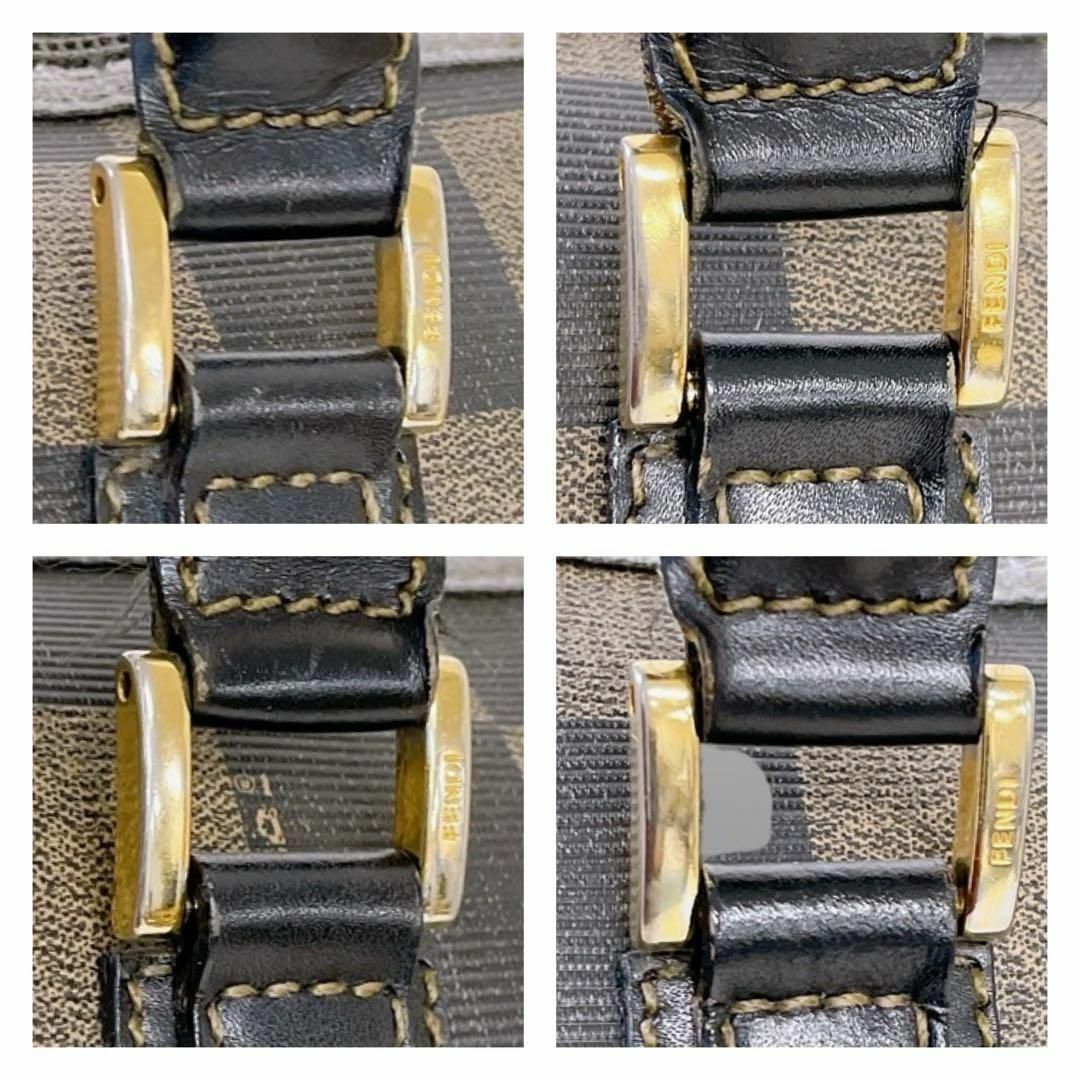 希少 フェンディ ぺカン柄 ブロックチェック ミニボストンバッグ