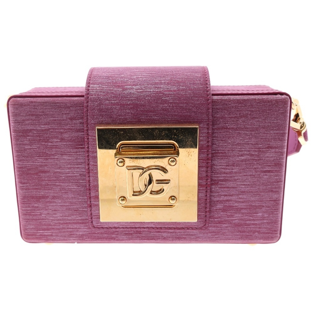 DOLCE&GABBANA - DOLCE & GABBANA ドルチェアンドガッバーナ DG留め具 ボックス型 レディース ハンドバッグ ピンク/ゴールド
