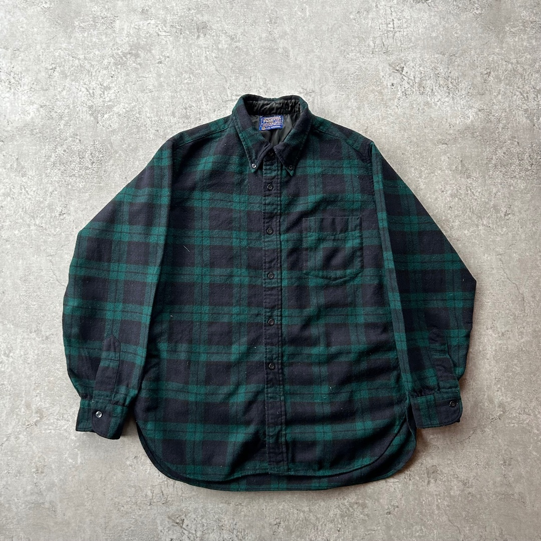 60s70s ペンドルトン ウールシャツ USA製 L グリーン×ネイビー 60s70s ペンドルトン ウールシャツ USA製 L グリーン×ネイビー