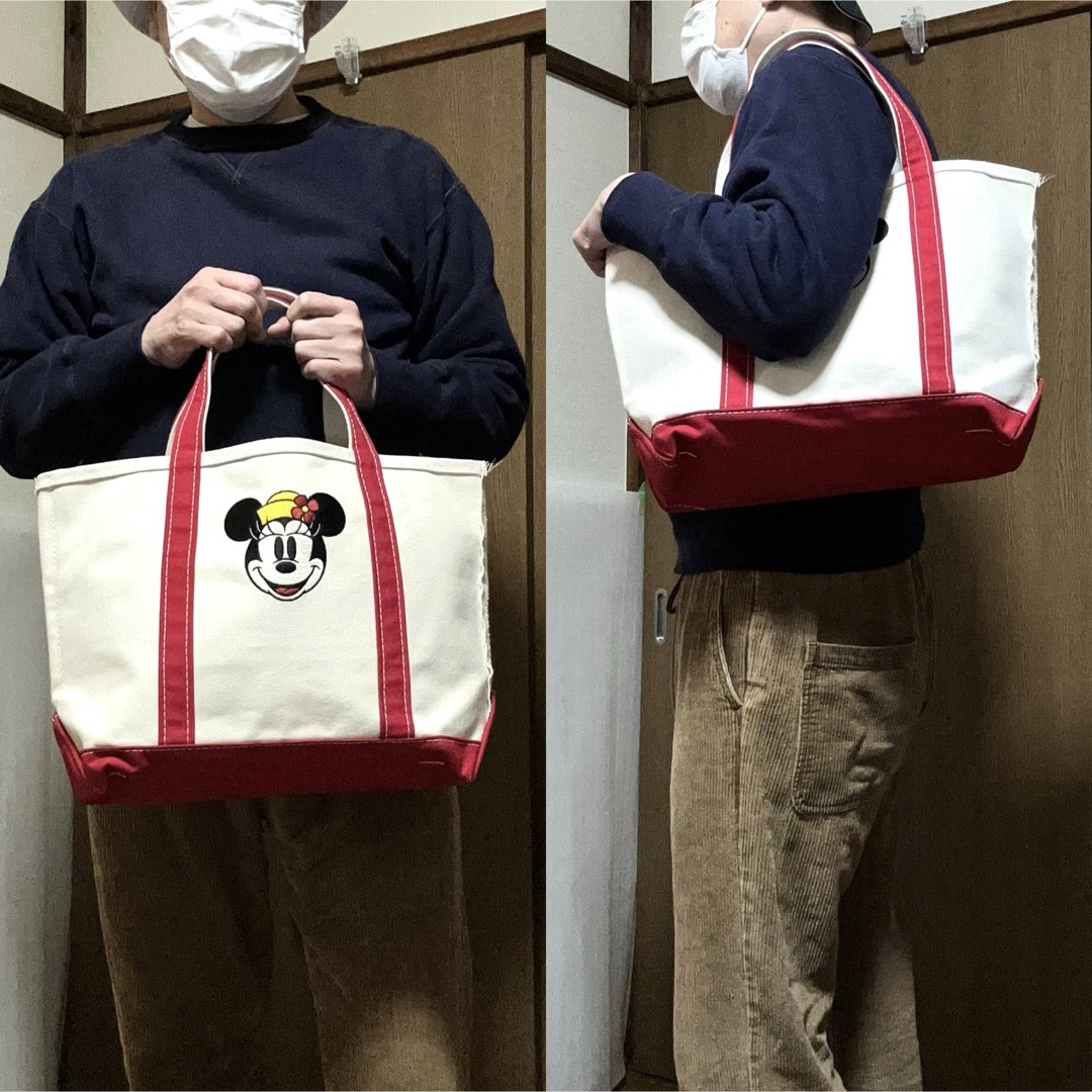 L.L.Bean(エルエルビーン)の中ぶり！USA製L.L.BEAN×ミニーマウス 中古古着キャンバストートバッグ  レディースのバッグ(トートバッグ)の商品写真