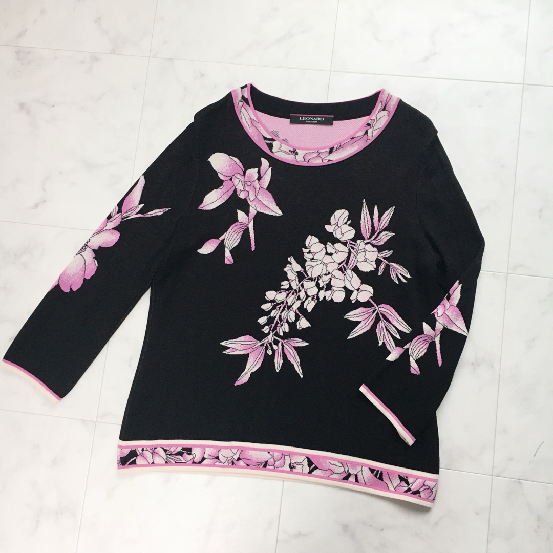 近年美品 LEONARD レオナール ニット セーター 42 近年美品 LEONARD レオナール ニット セーター 42