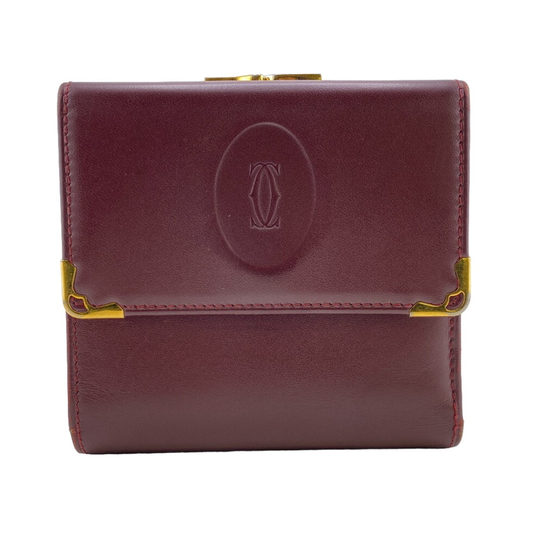 Cartier - カルティエ CARTIER 三つ折り財布 ワインレッドの通販 Cartier - カルティエ CARTIER 三つ折り財布 ワインレッドの通販