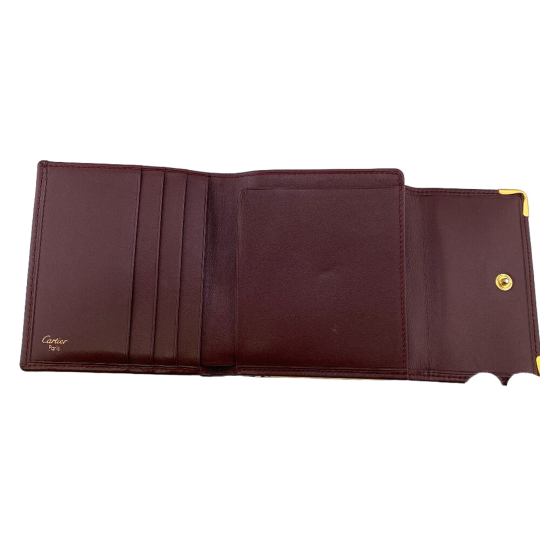 Cartier - カルティエ CARTIER 三つ折り財布 ワインレッドの通販 Cartier - カルティエ CARTIER 三つ折り財布 ワインレッドの通販
