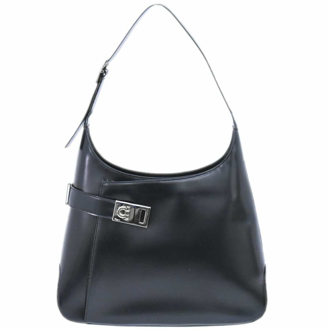 Salvatore Ferragamo - 本物 サルヴァトーレ フェラガモ Salvatore Ferragamo ガンチーニ ショルダーバッグ レザー ブラック Gancini バッグ 中古
