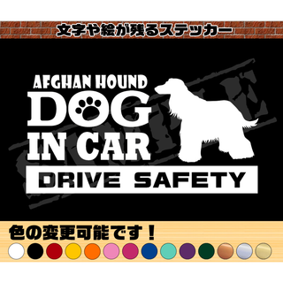 アフガンハウンド・犬種名・DOG IN CAR・DRIVE SAFETY(犬)