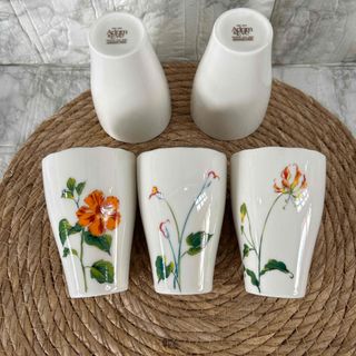 タチキチ(たち吉)のadam&eve たちきち　コップ　花柄　5客セット　美品(グラス/カップ)