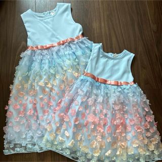 シーイン(SHEIN)の100cm 130cm グラデーション花柄ドレス(ドレス/フォーマル)