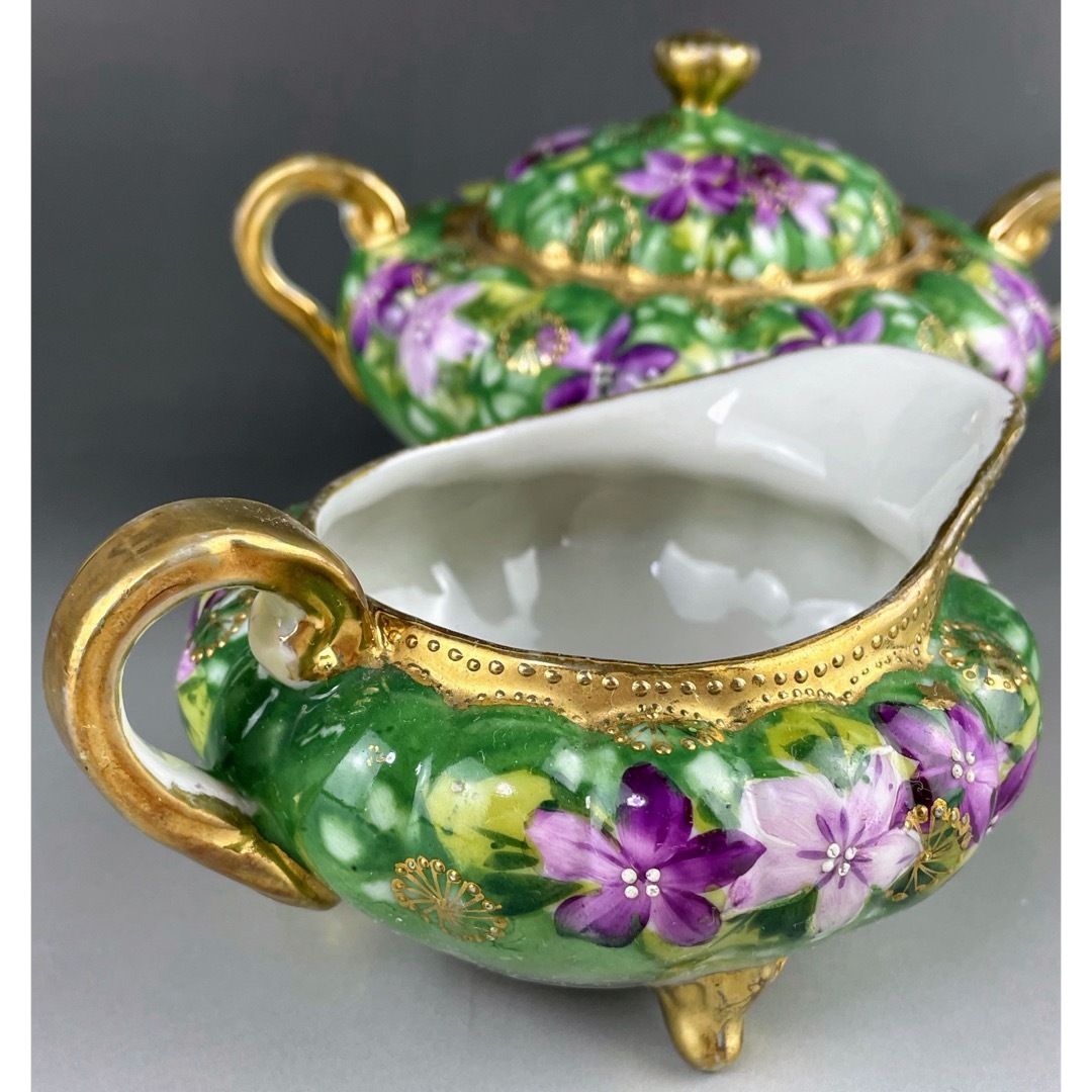 Noritake - 【訳あり】オールドニッポン 花紋 シュガーボウル Noritake - 【訳あり】オールドニッポン 花紋 シュガーボウル