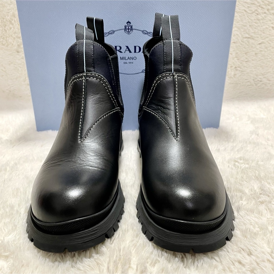 PRADA - 箱付き美品 PRADA プラダ レザー サイドゴアブーツ EU36 PRADA - 箱付き美品 PRADA プラダ レザー サイドゴアブーツ EU36