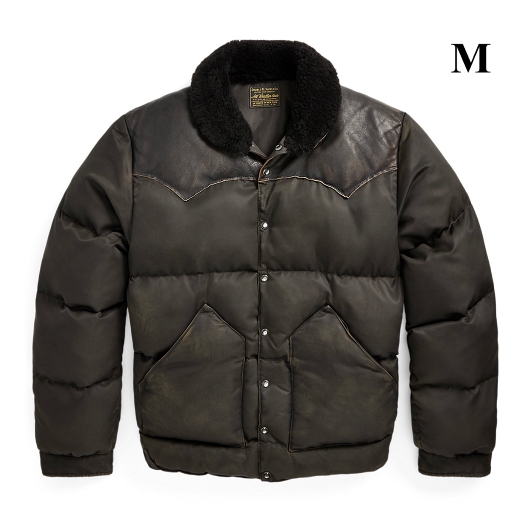 24FW 新品 RRL シアリングカラー レザーヨーク ジャケット ダウン M 24FW 新品 RRL シアリングカラー レザーヨーク ジャケット ダウン M