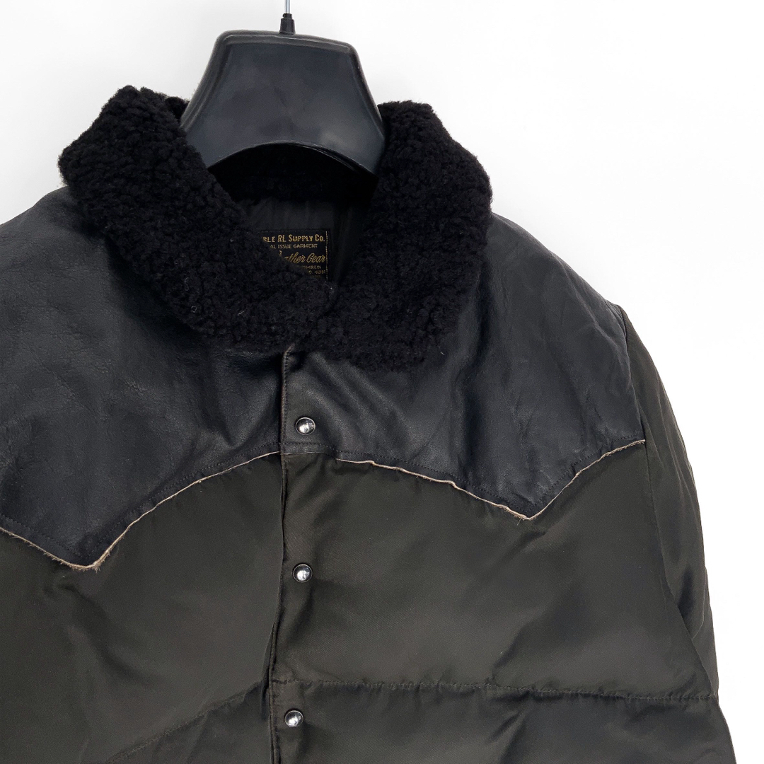 24FW 新品 RRL シアリングカラー レザーヨーク ジャケット ダウン M 24FW 新品 RRL シアリングカラー レザーヨーク ジャケット ダウン M