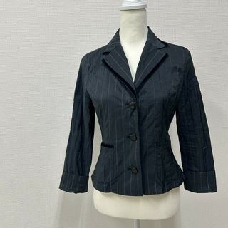 【pierre cardin】ピエールカルダン　ブラック系　S　テーラードジャケット　ストライプ　アウター(その他)