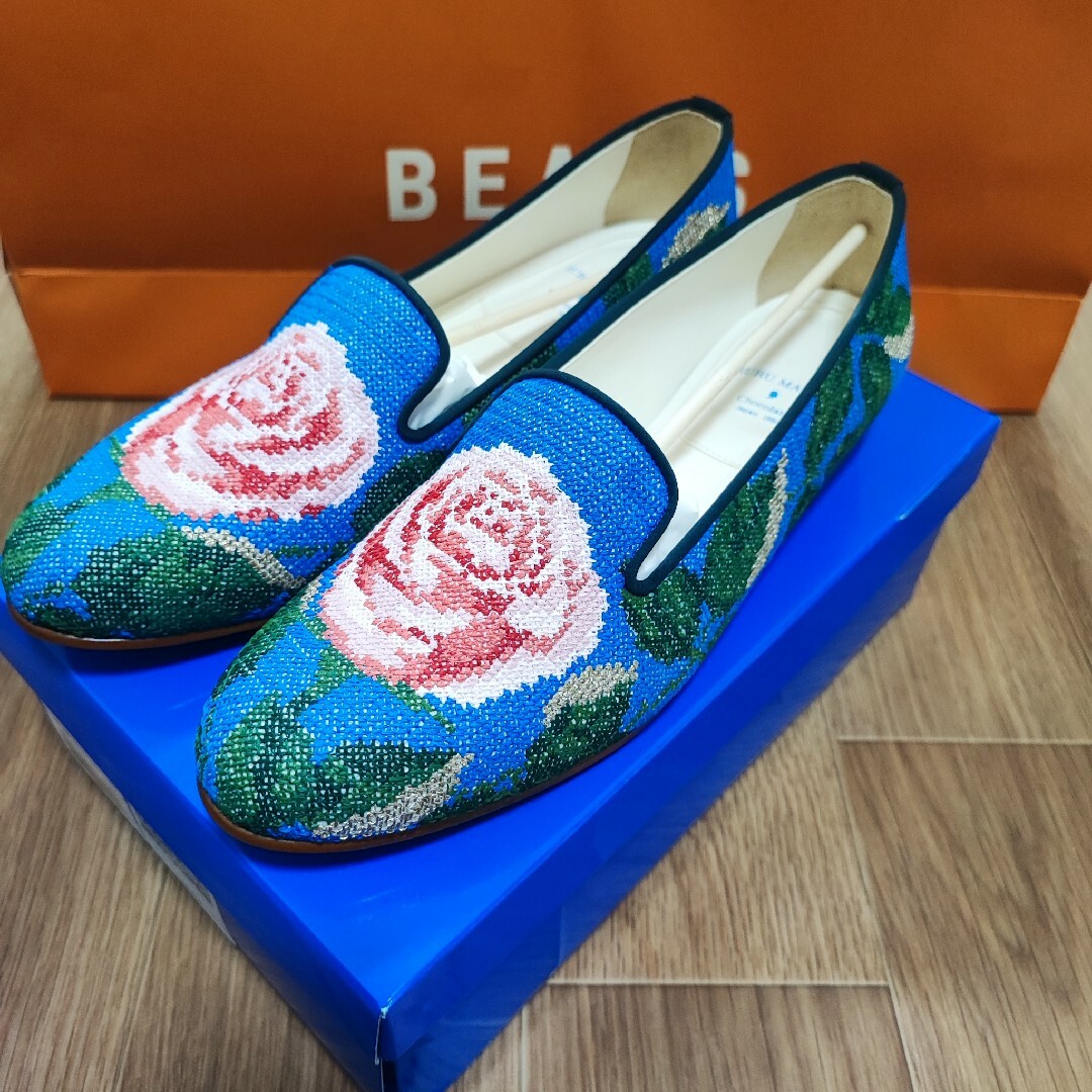 BEAMS - BEAMS COUTURE ルルメリーの刺繍のオペラシューズ 24.5 BEAMS - BEAMS COUTURE ルルメリーの刺繍のオペラシューズ 24.5
