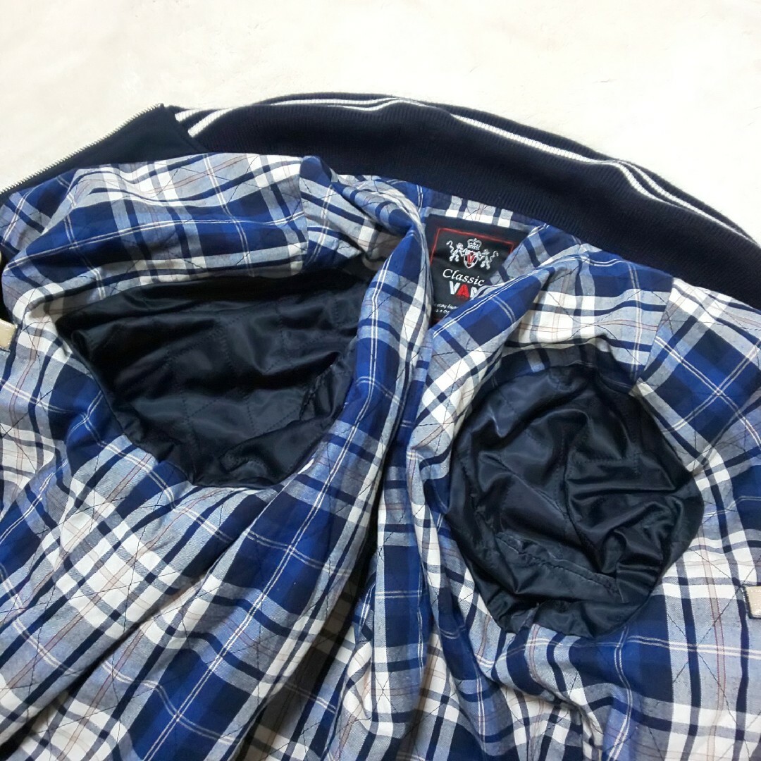 美品】VAN JACKET 刺繍パッチロゴ スタジャン 胡桃釦 裏地チェック 美品】VAN JACKET 刺繍パッチロゴ スタジャン 胡桃釦 裏地チェック