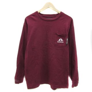 カンゴール(KANGOL)のカンゴール Tシャツ カットソー  長袖 オーバーサイズ S ボルドー 白(Tシャツ/カットソー(七分/長袖))