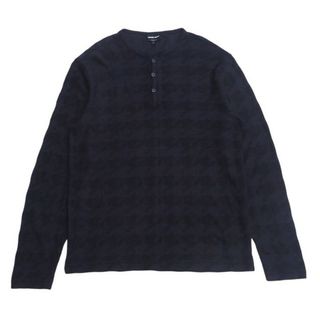 ジョルジオアルマーニ(GIORGIO ARMANI)のGIORGIO ARMANI ジョルジオアルマーニ カットソー サイズ52 長袖 プルオーバー 黒タグ ハーフボタン イタリア製 ブランド古着【中古】20250203/RA3088(Tシャツ/カットソー(七分/長袖))
