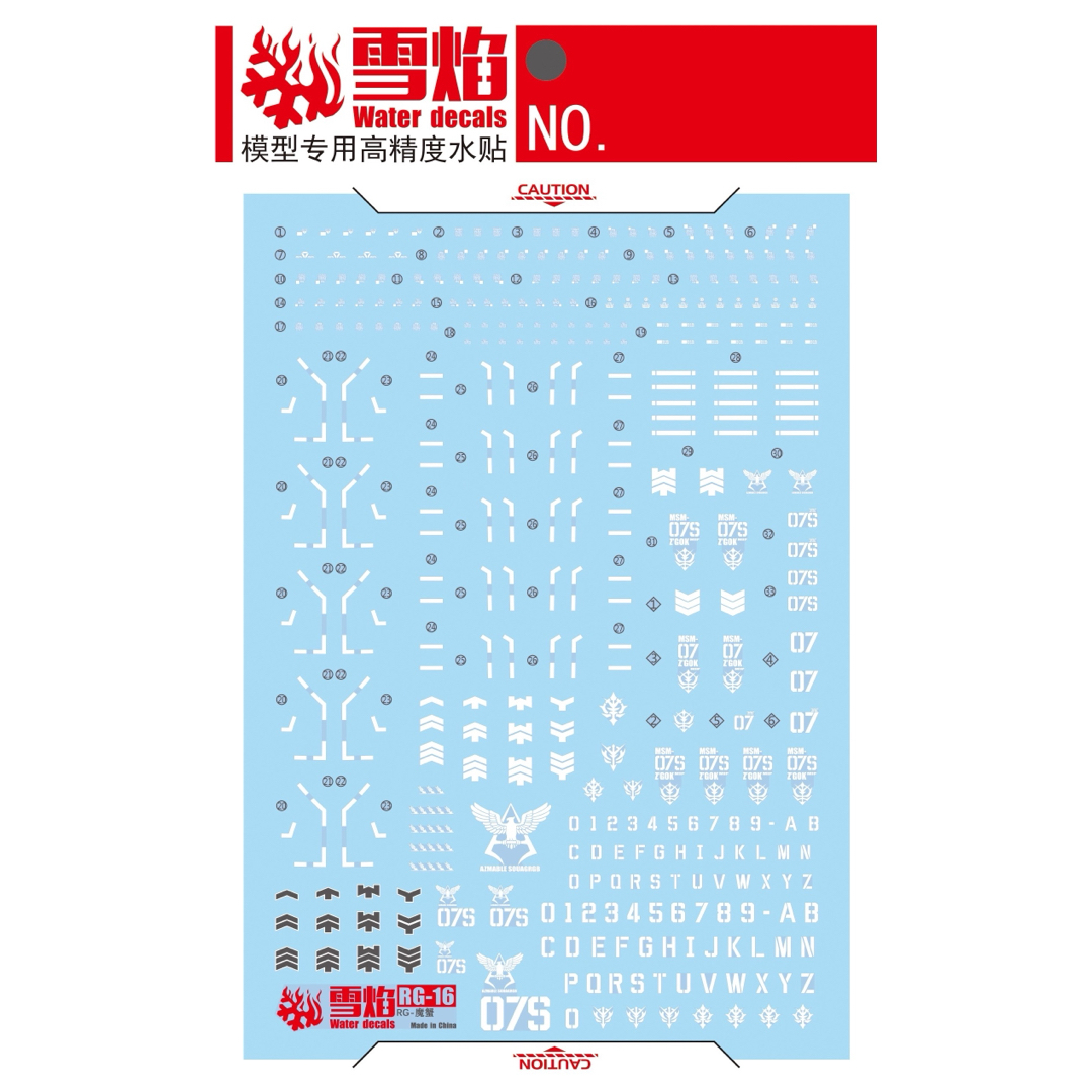 RG シャア専用ズゴック/量産型ズゴック用蛍光水転写式デカール エンタメ/ホビーのおもちゃ/ぬいぐるみ(模型/プラモデル)の商品写真