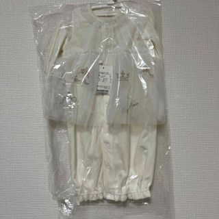 メゾピアノ(mezzo piano)の【購入申請あり】メゾピアノ　リボンティアラ刺繍チュール　2wayオール(カバーオール)