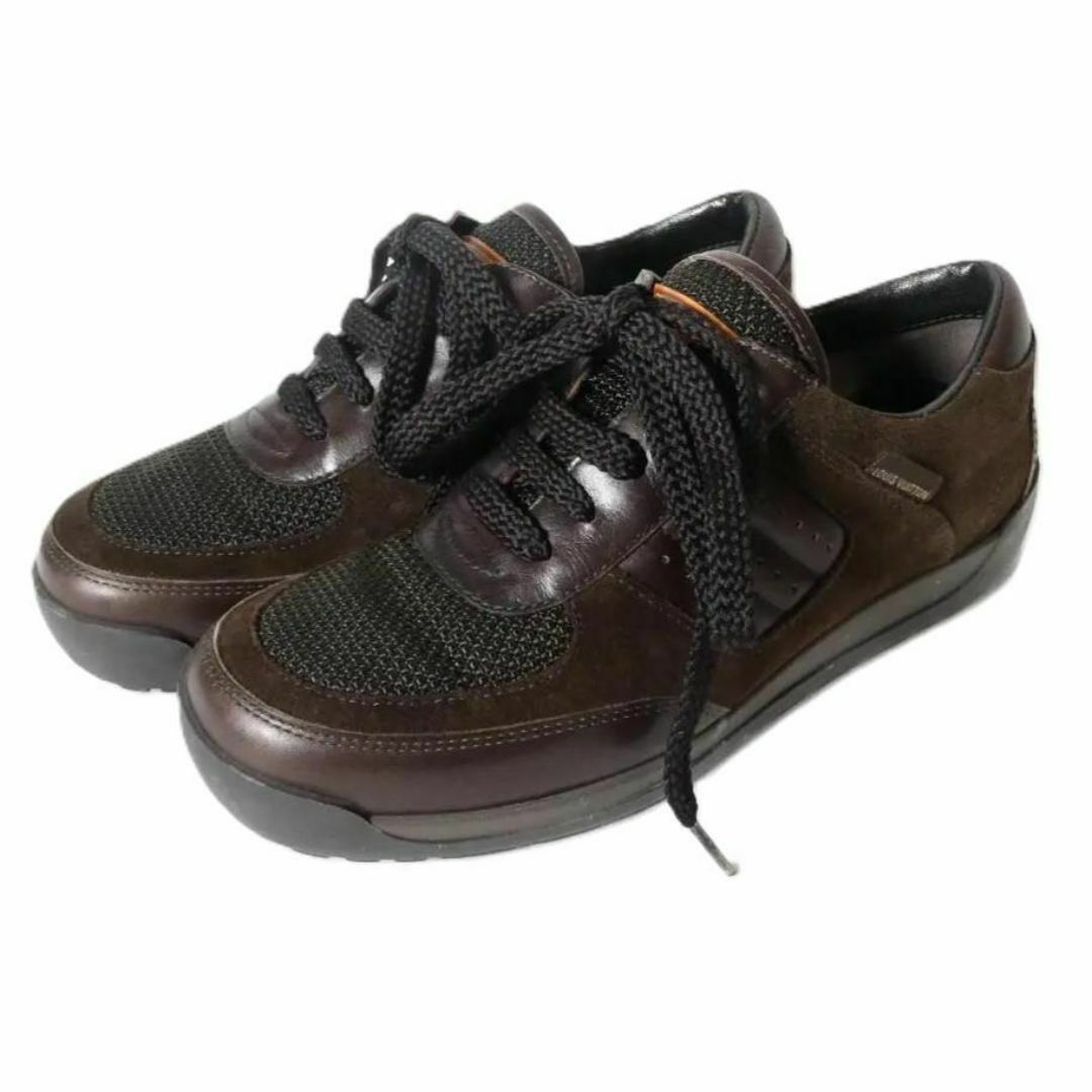 美品 Louis Vuitton レザー スエード ローカット スニーカー 美品 Louis Vuitton レザー スエード ローカット スニーカー