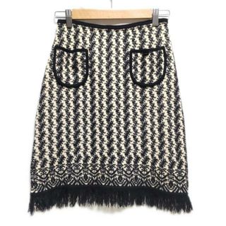 CHANEL - CHANEL ニットフリンジ ツイード ミニスカート ラメ CHANEL - CHANEL ニットフリンジ ツイード ミニスカート ラメ