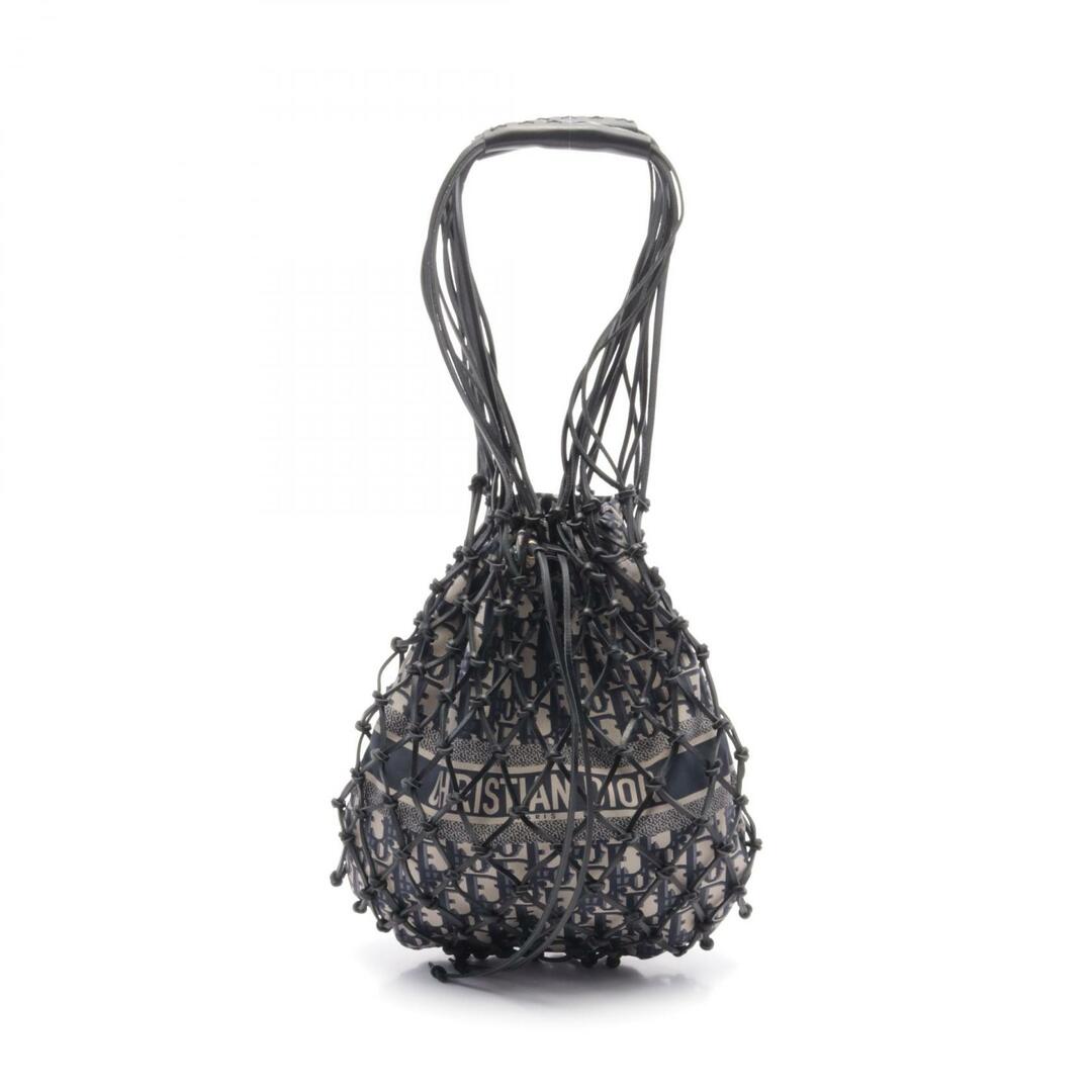 Dior - ディオール Dior オブリーク ハンドバッグ バッグ キャンバス レザー レディース ネイビー系 / グレー系 【中古】
